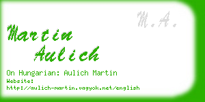 martin aulich business card